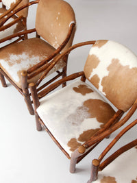 vintage Old Hickory hair on hide armchairs | set of four