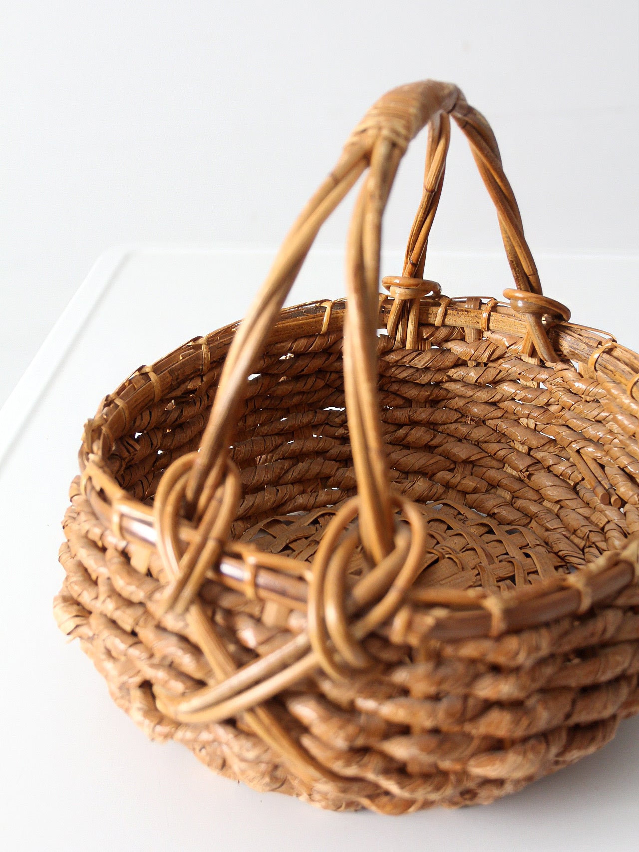 vintage coil basket with handle