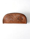 vintage tooled leather pouch