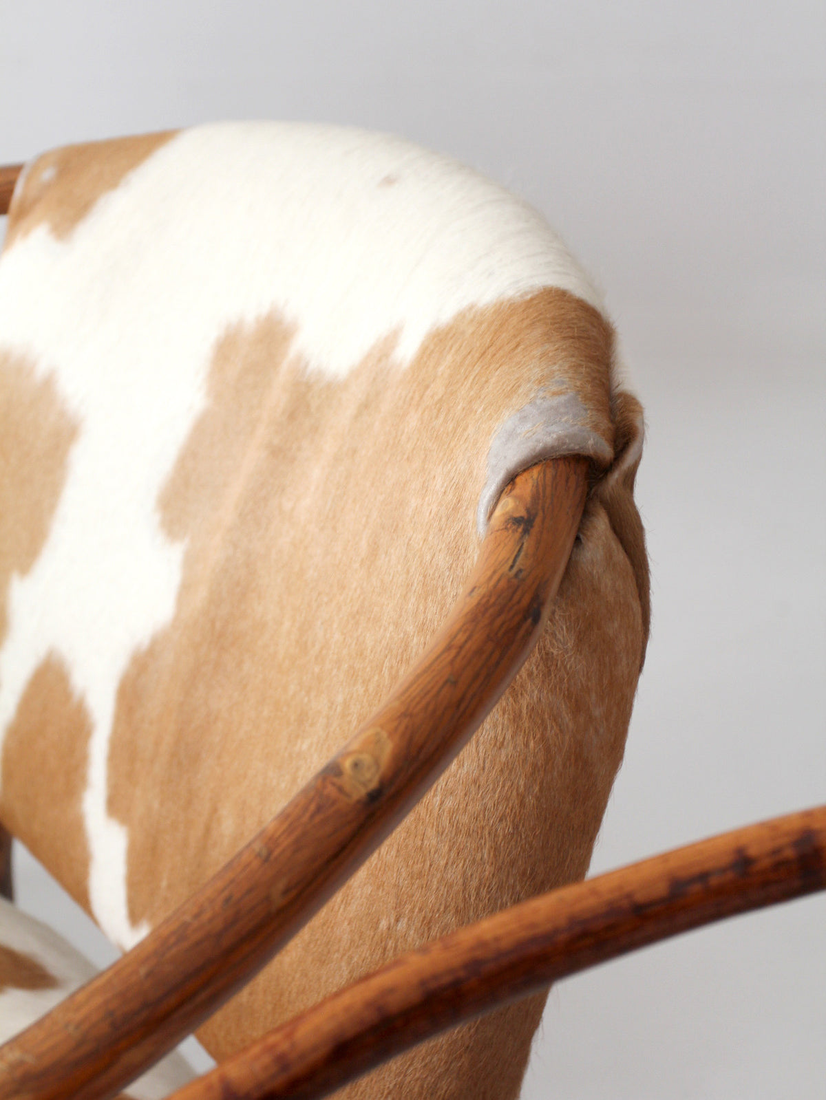 vintage Old Hickory hair on hide armchairs | set of four