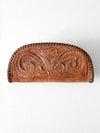 vintage tooled leather pouch