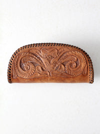 vintage tooled leather pouch