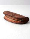 vintage tooled leather pouch
