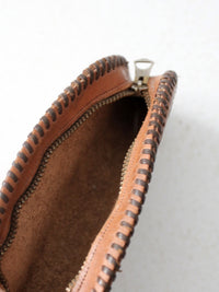 vintage tooled leather pouch