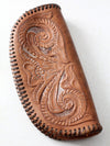 vintage tooled leather pouch