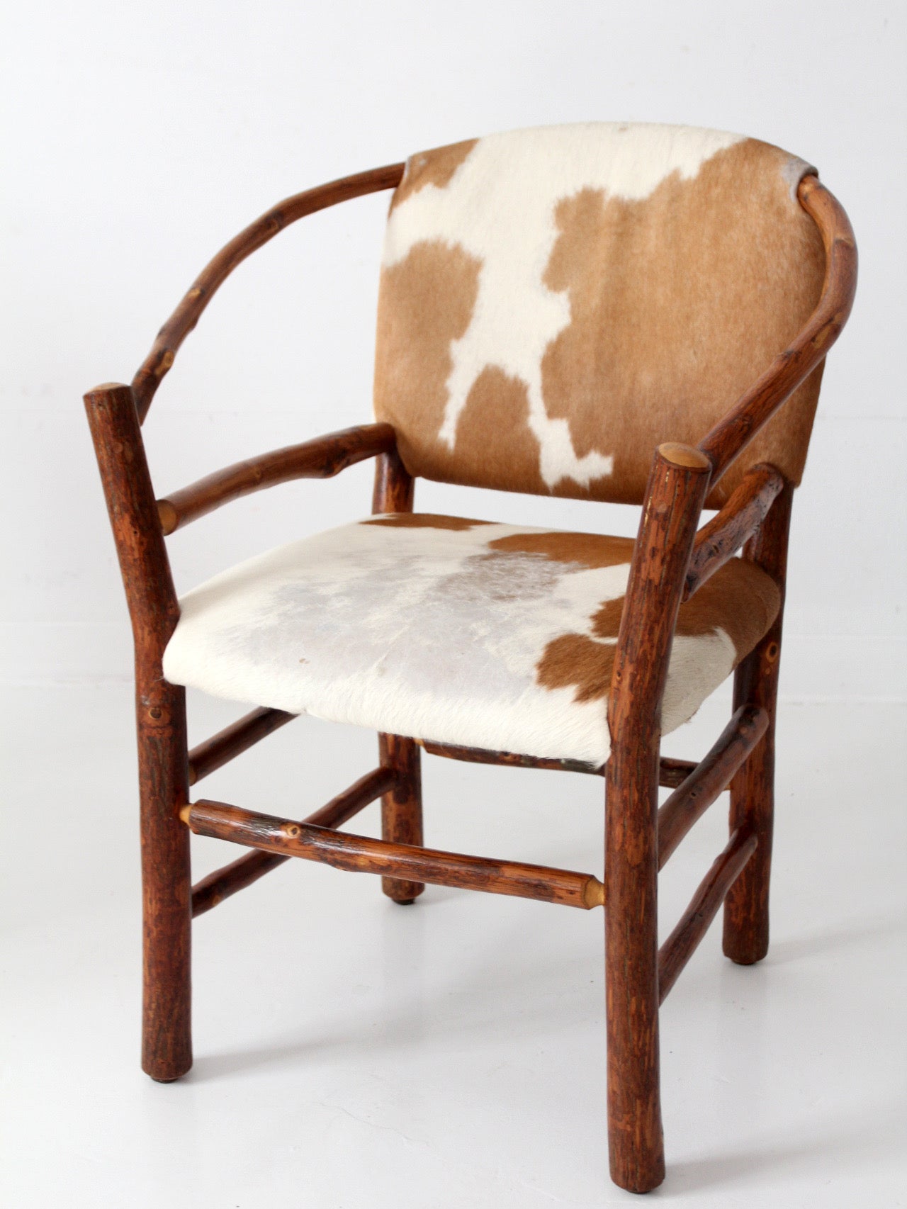 vintage Old Hickory hair on hide armchairs | set of four