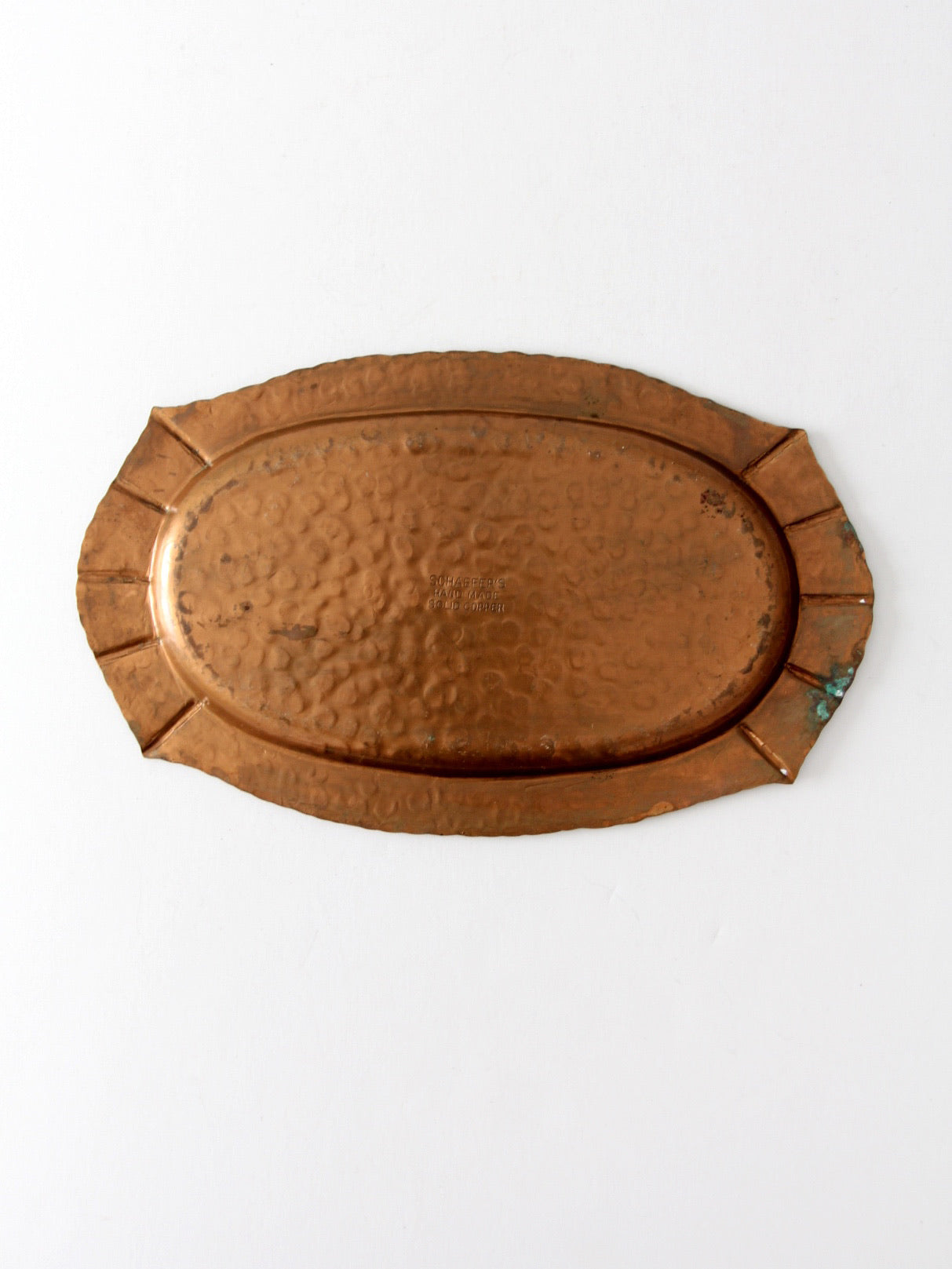 vintage Schaefer's hammered copper tray