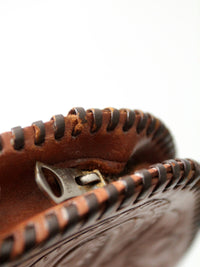 vintage tooled leather pouch