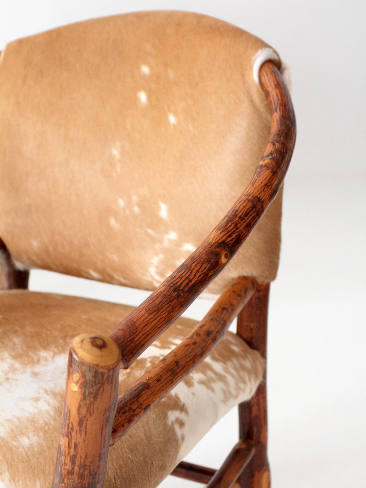 vintage Old Hickory hair on hide armchairs | set of four
