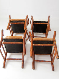 vintage Old Hickory hair on hide armchairs | set of four