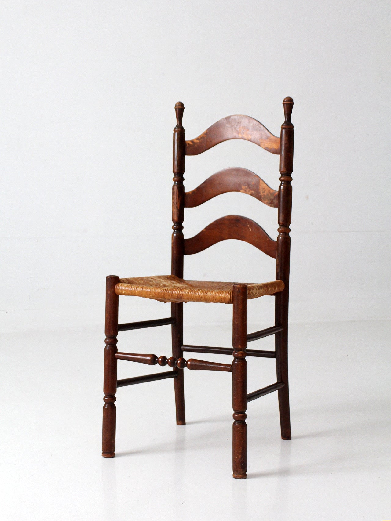 vintage 1930s Tell City rush seat ladder back chair