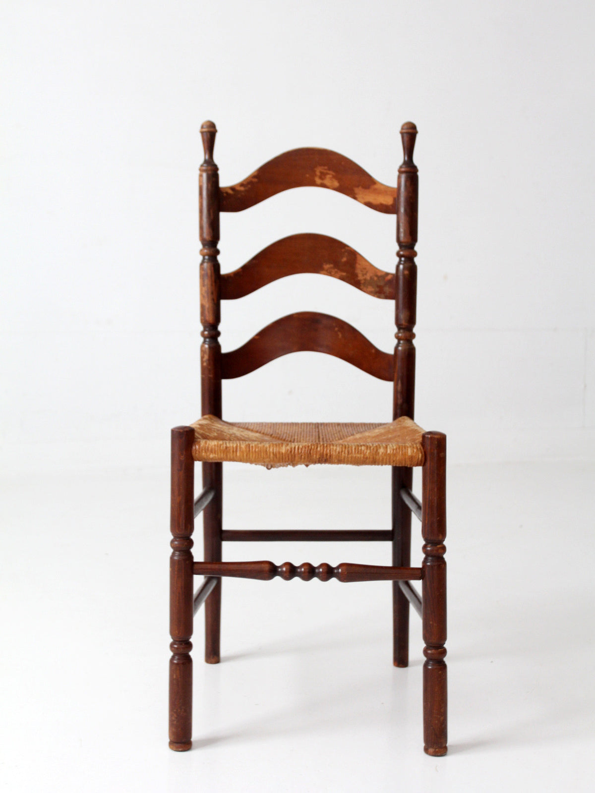 vintage 1930s Tell City rush seat ladder back chair