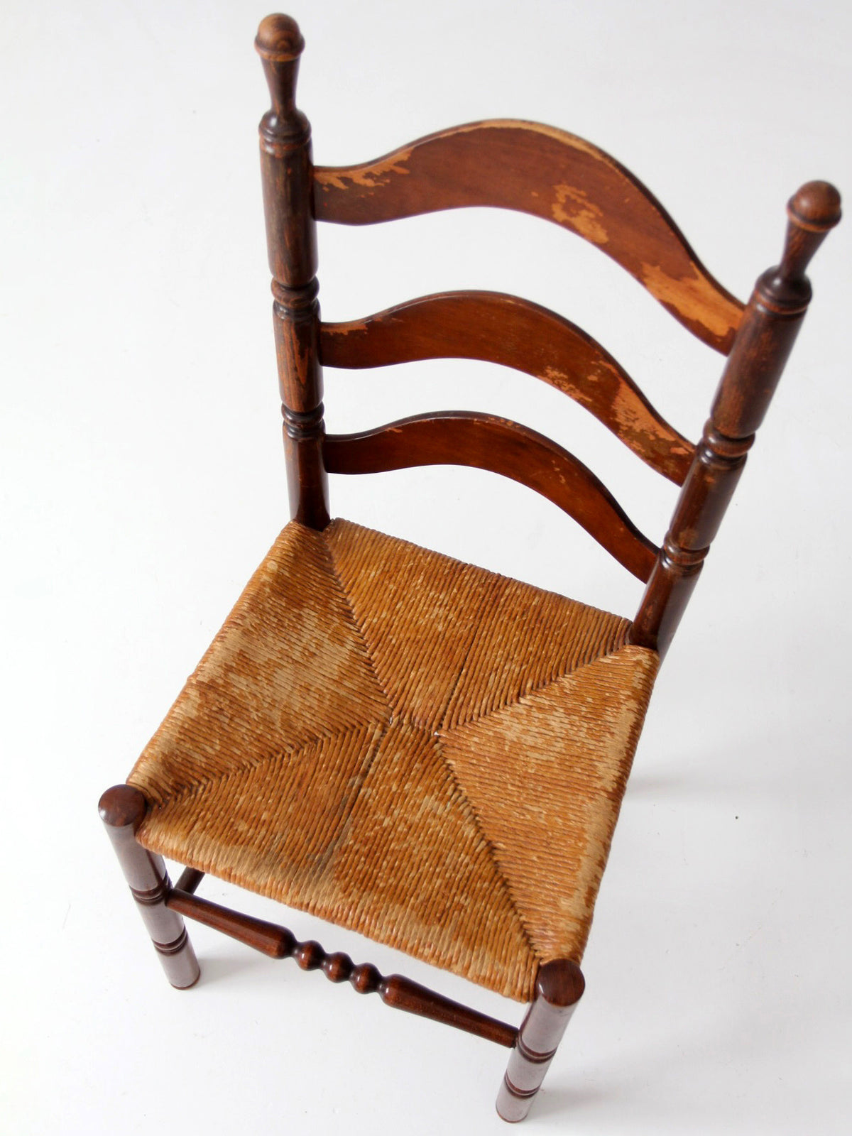 vintage 1930s Tell City rush seat ladder back chair