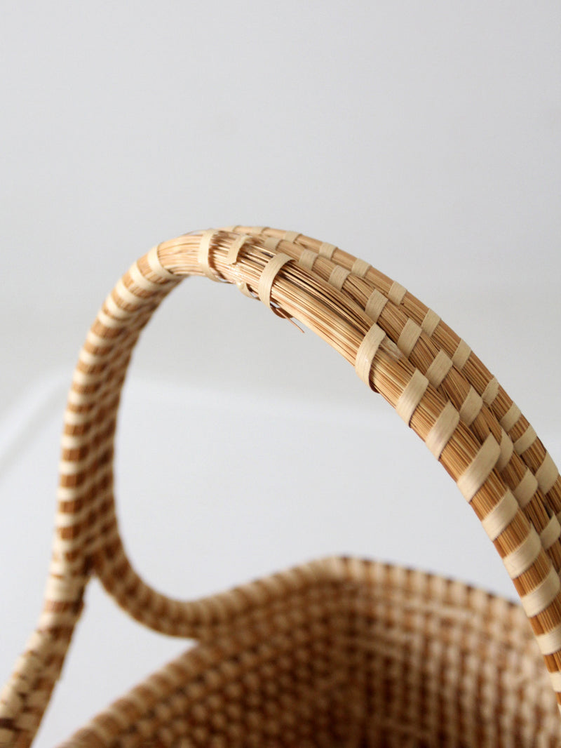vintage sweetgrass handle basket