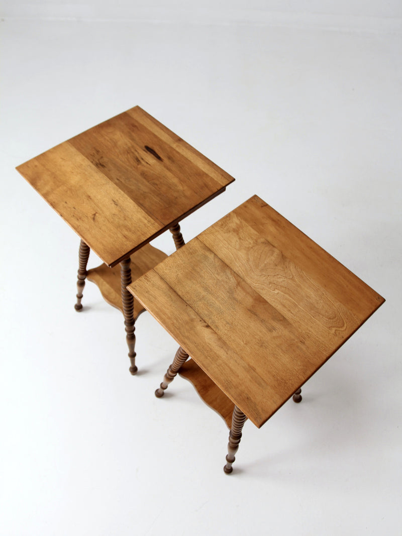 antique Arts & Crafts side table pair