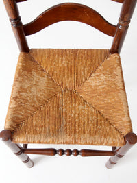 vintage 1930s Tell City rush seat ladder back chair