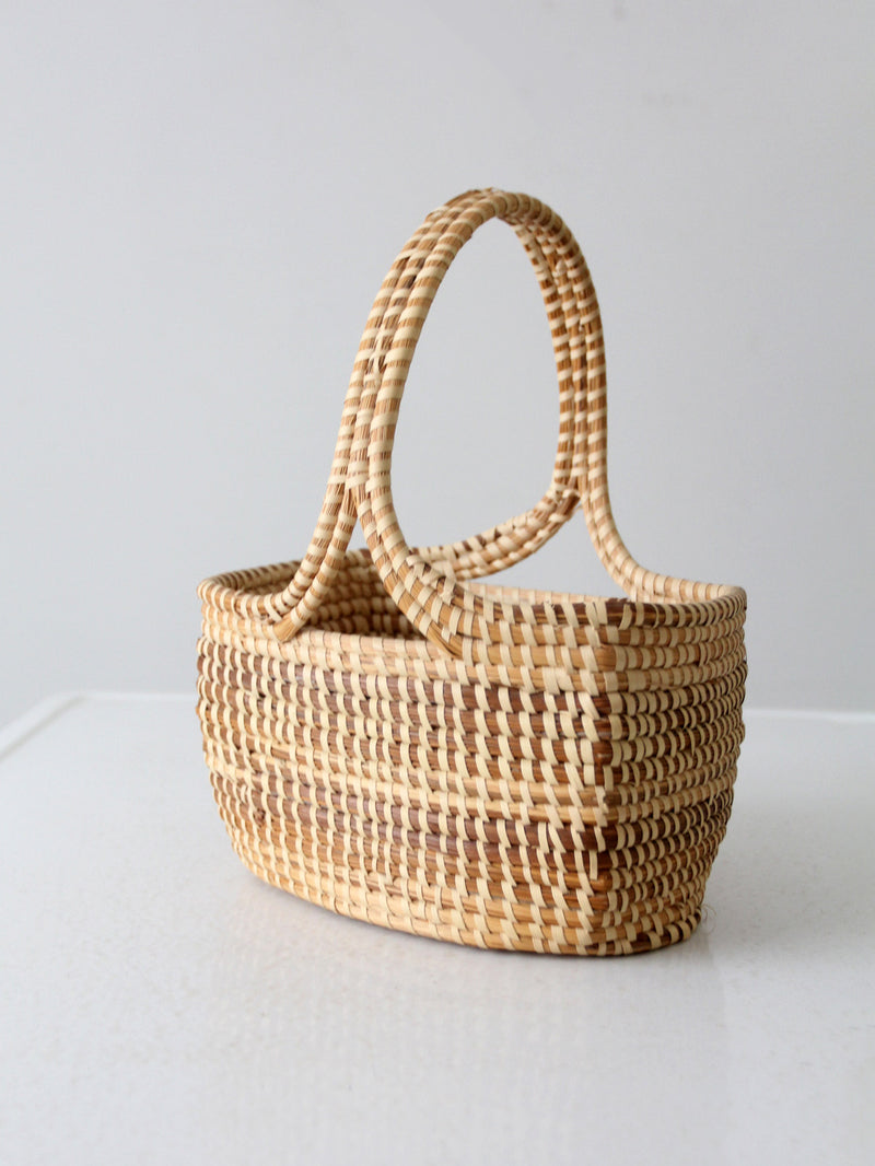 vintage sweetgrass handle basket