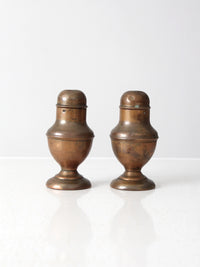 vintage copper salt and pepper shakers set