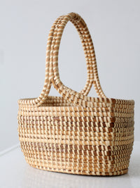 vintage sweetgrass handle basket