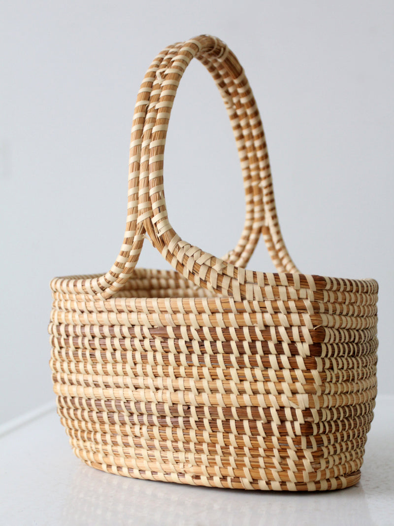 vintage sweetgrass handle basket