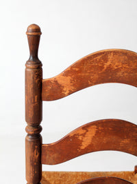 vintage 1930s Tell City rush seat ladder back chair