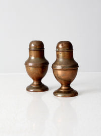 vintage copper salt and pepper shakers set