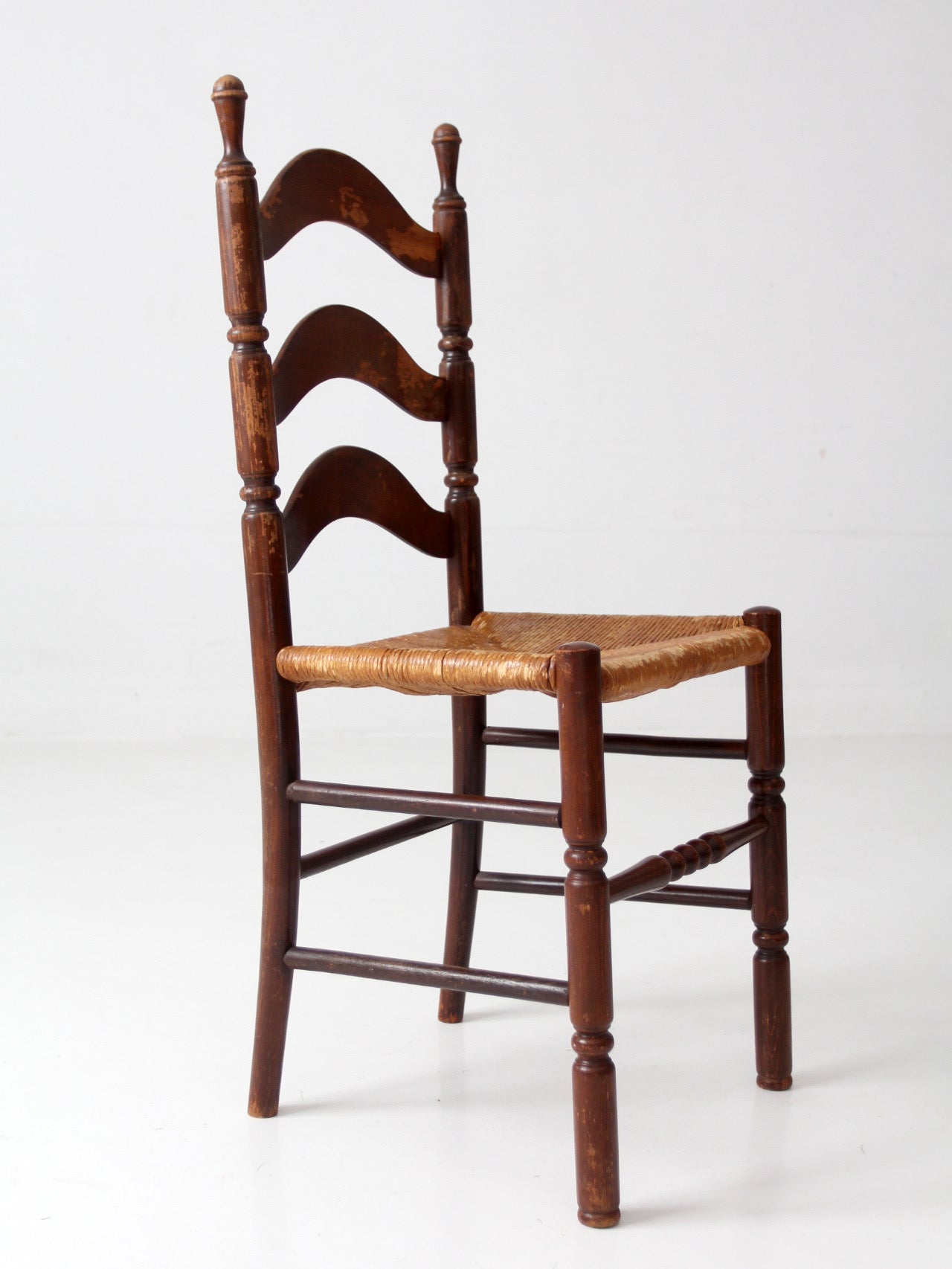 vintage 1930s Tell City rush seat ladder back chair