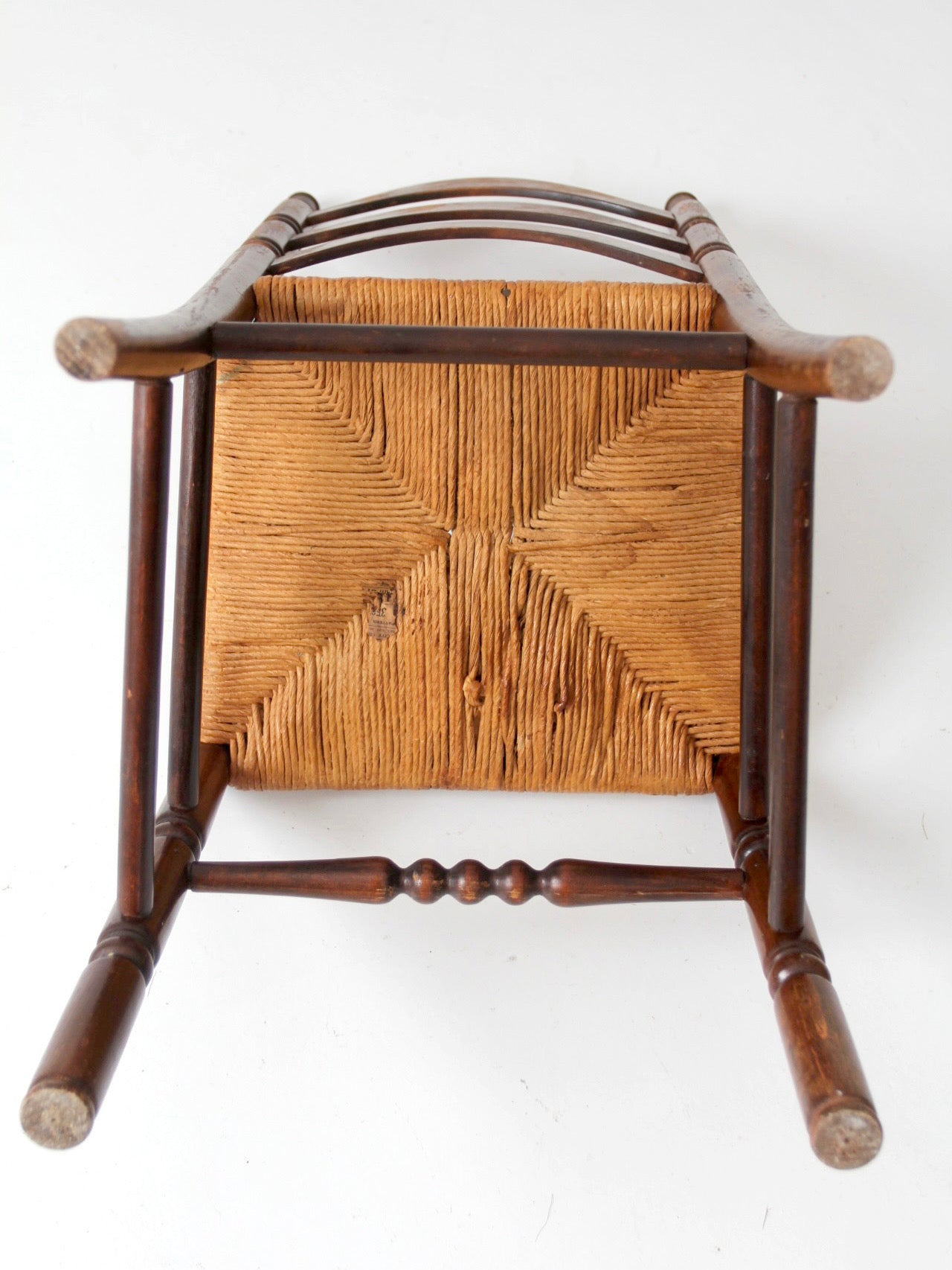 vintage 1930s Tell City rush seat ladder back chair