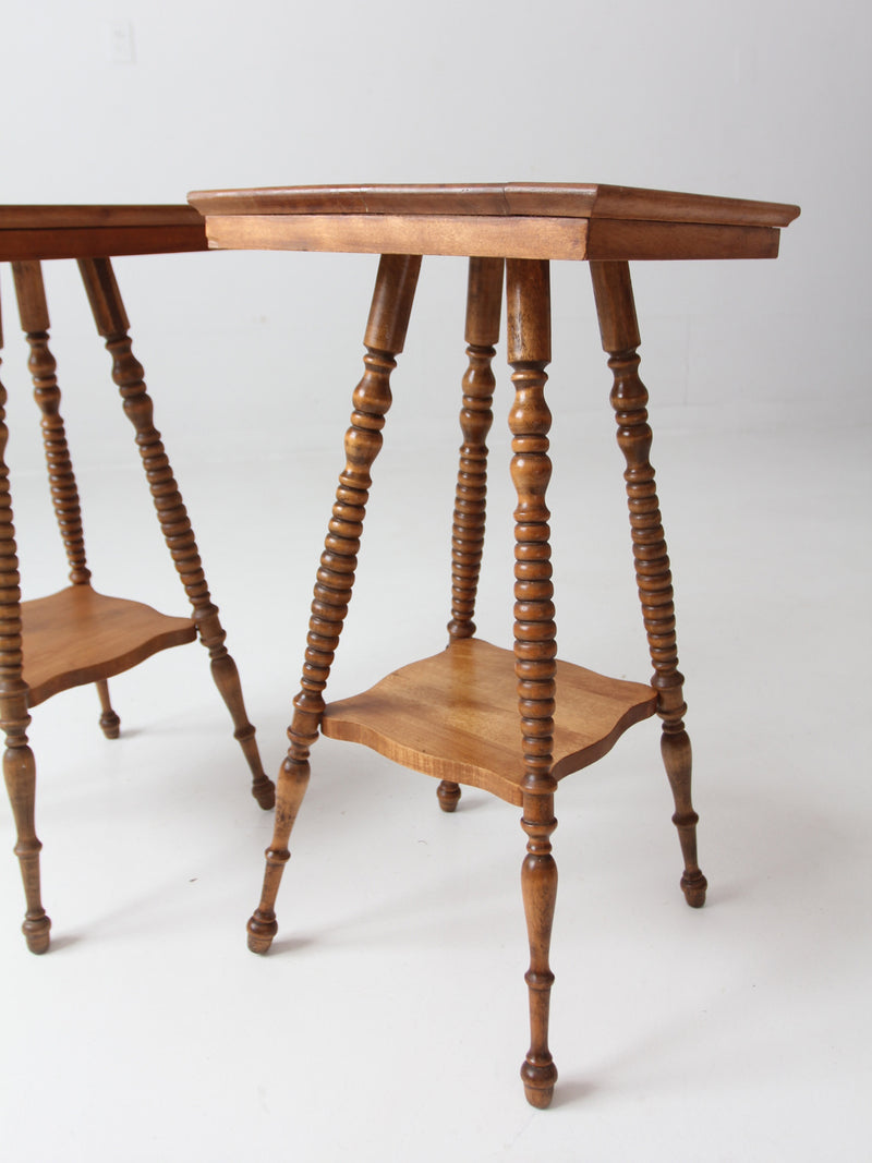 antique Arts & Crafts side table pair