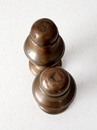 vintage copper salt and pepper shakers set
