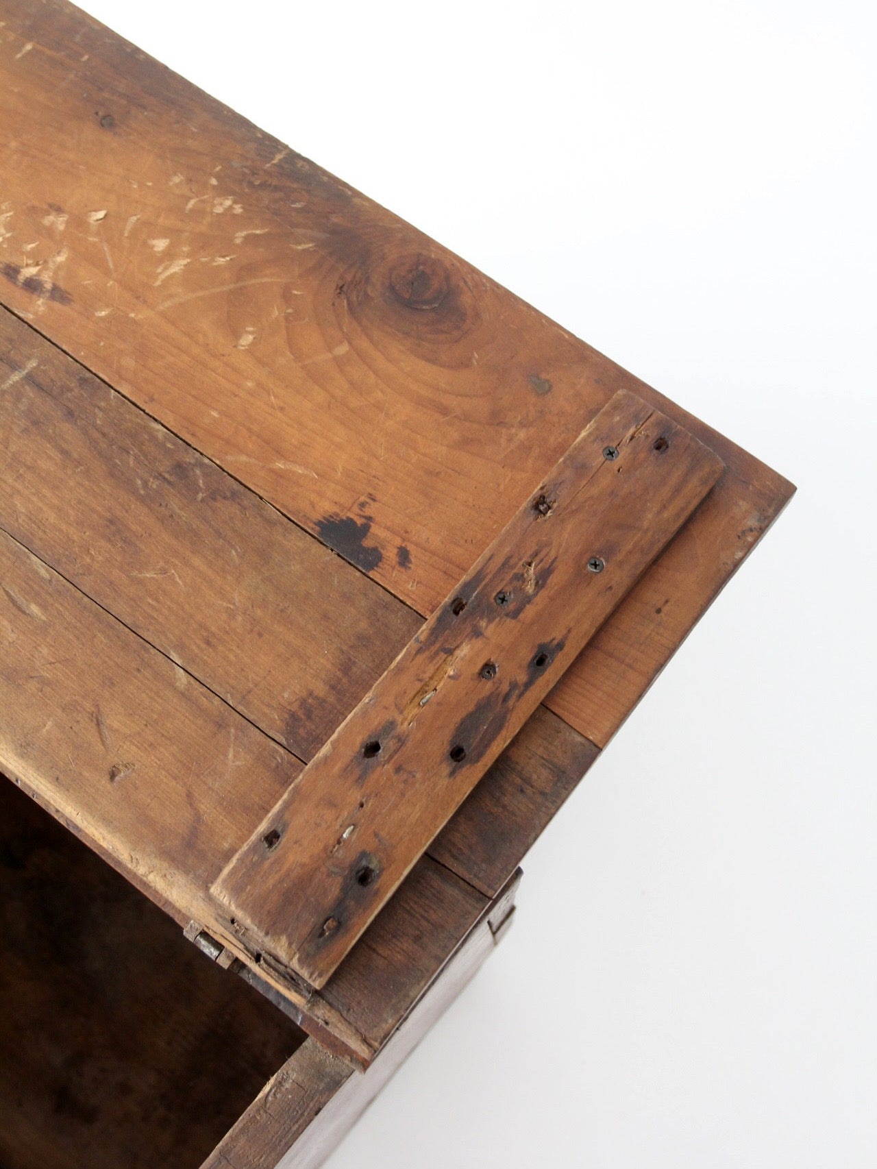 antique primitive wood storage chest