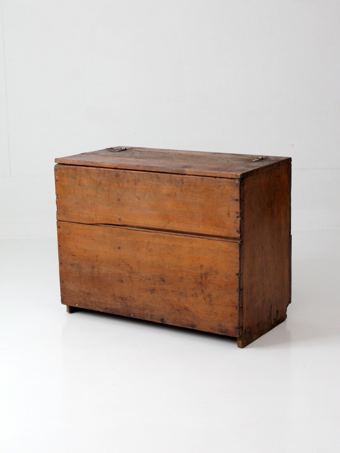 antique primitive wood storage chest