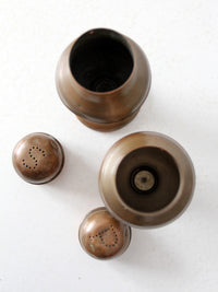 vintage copper salt and pepper shakers set