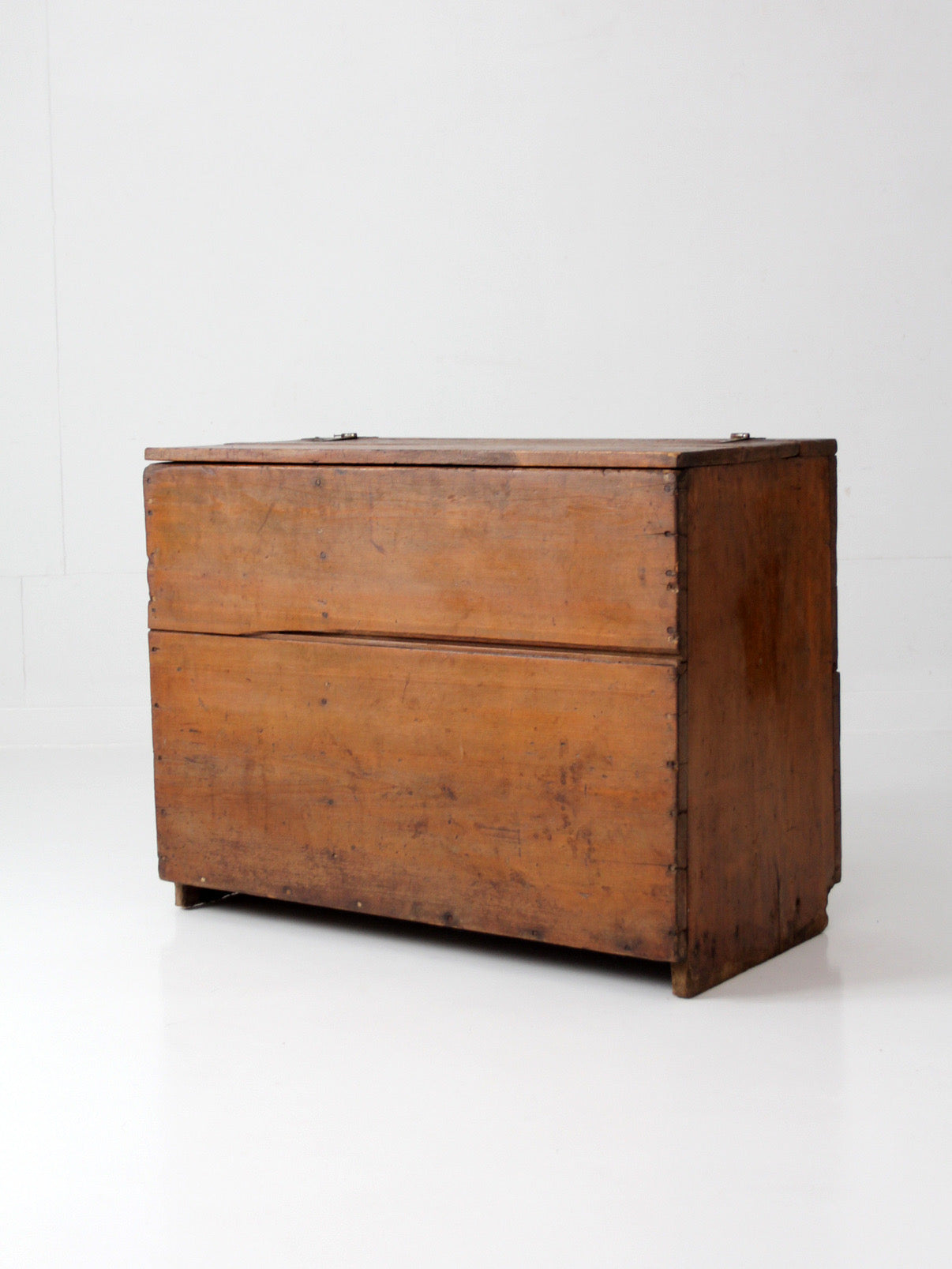 antique primitive wood storage chest