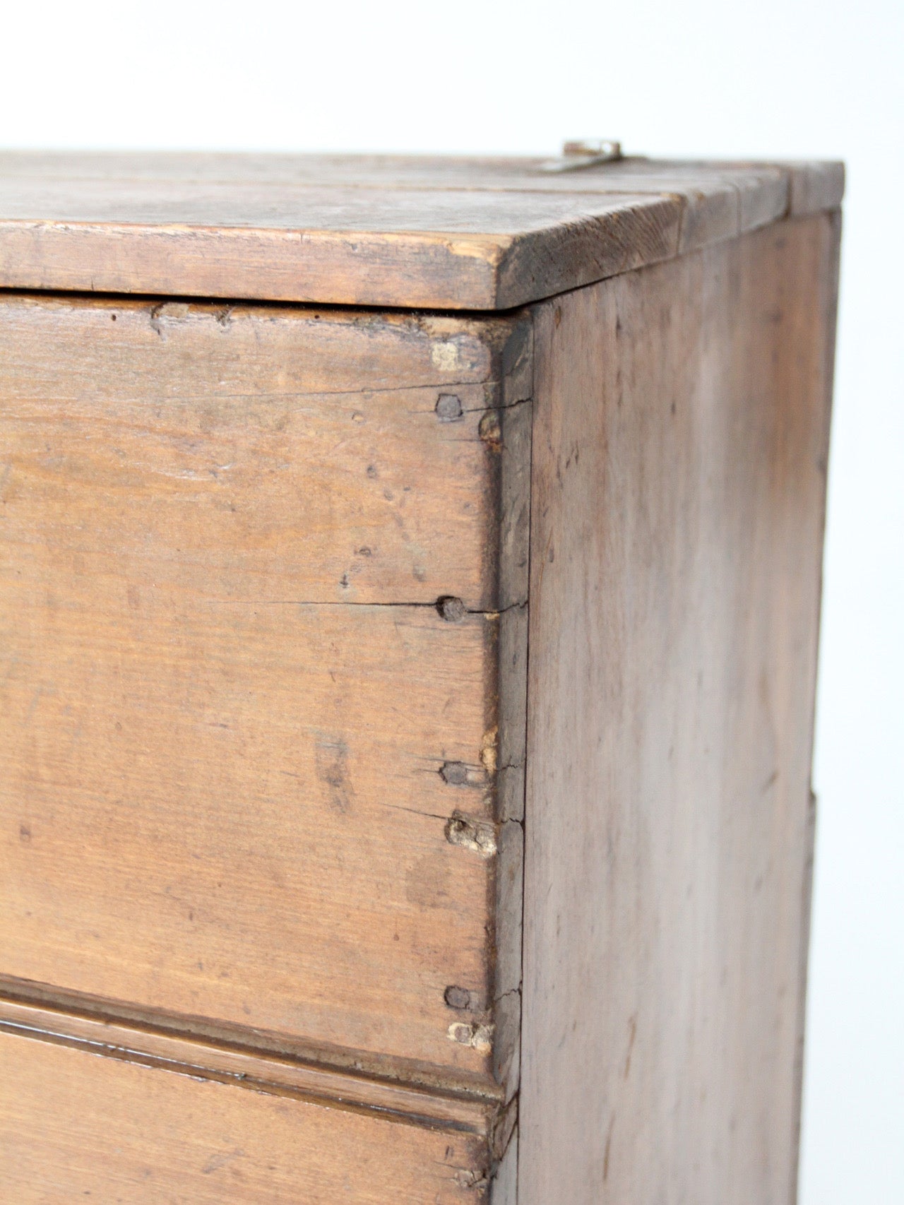antique primitive wood storage chest