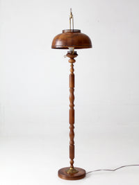 vintage faux bois floor lamp with hand-painted pinecone shade