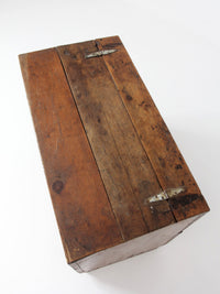 antique primitive wood storage chest