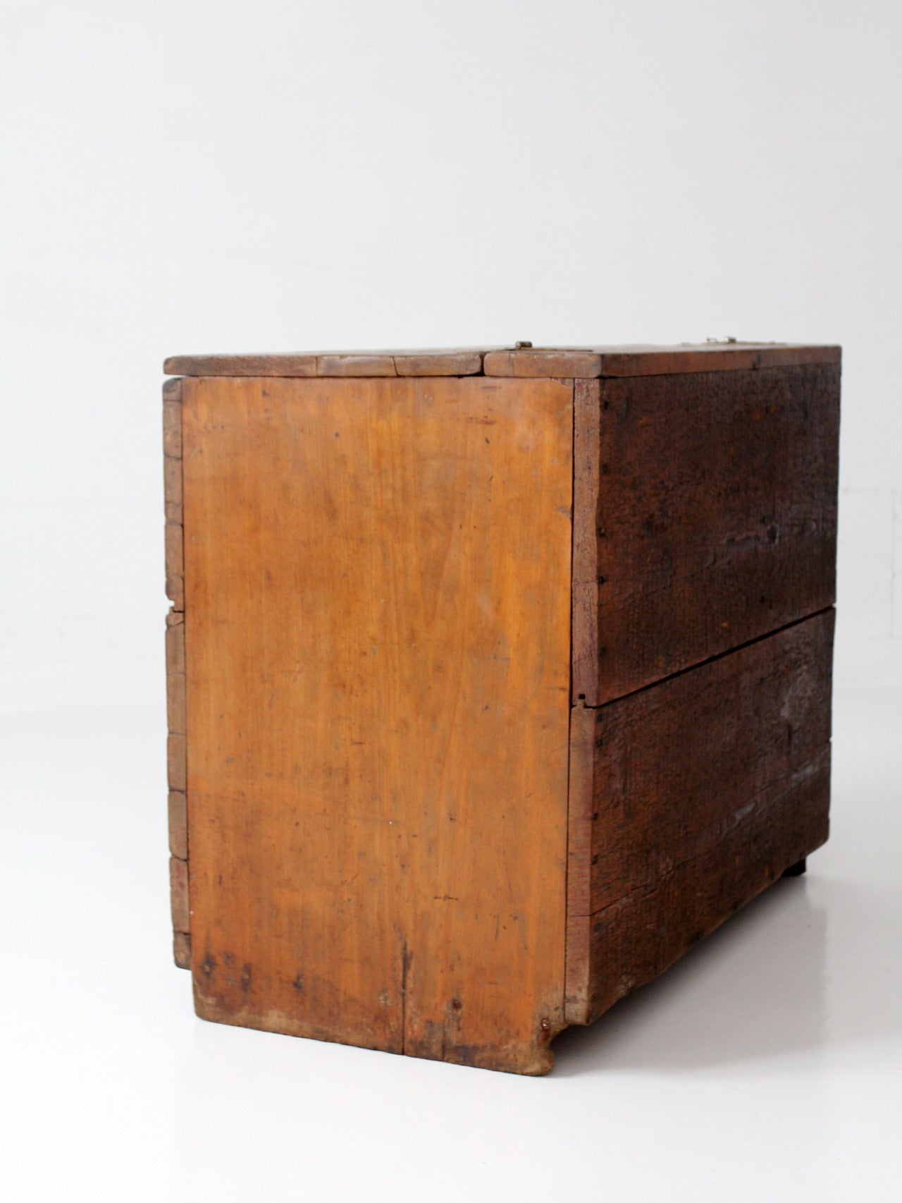 antique primitive wood storage chest
