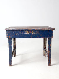 antique painted farmhouse work table