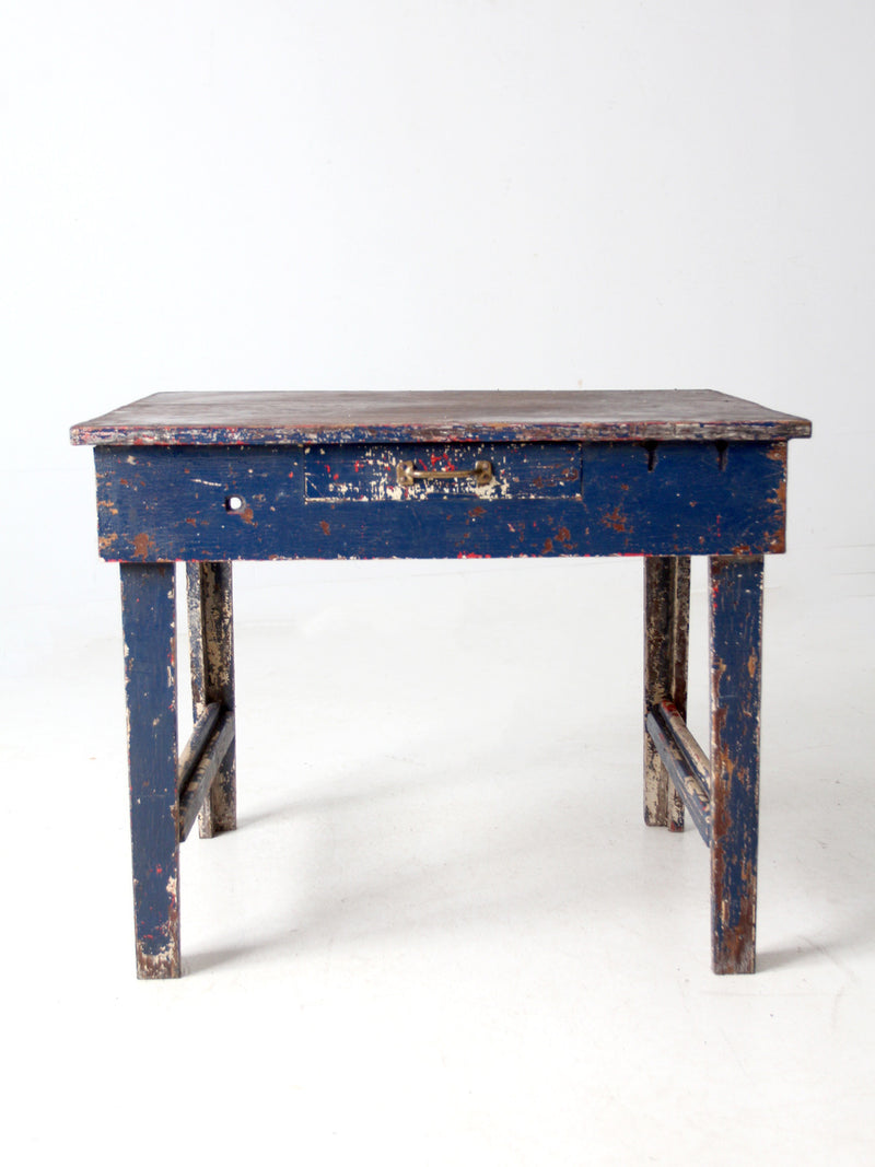 antique painted farmhouse work table