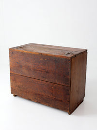 antique primitive wood storage chest