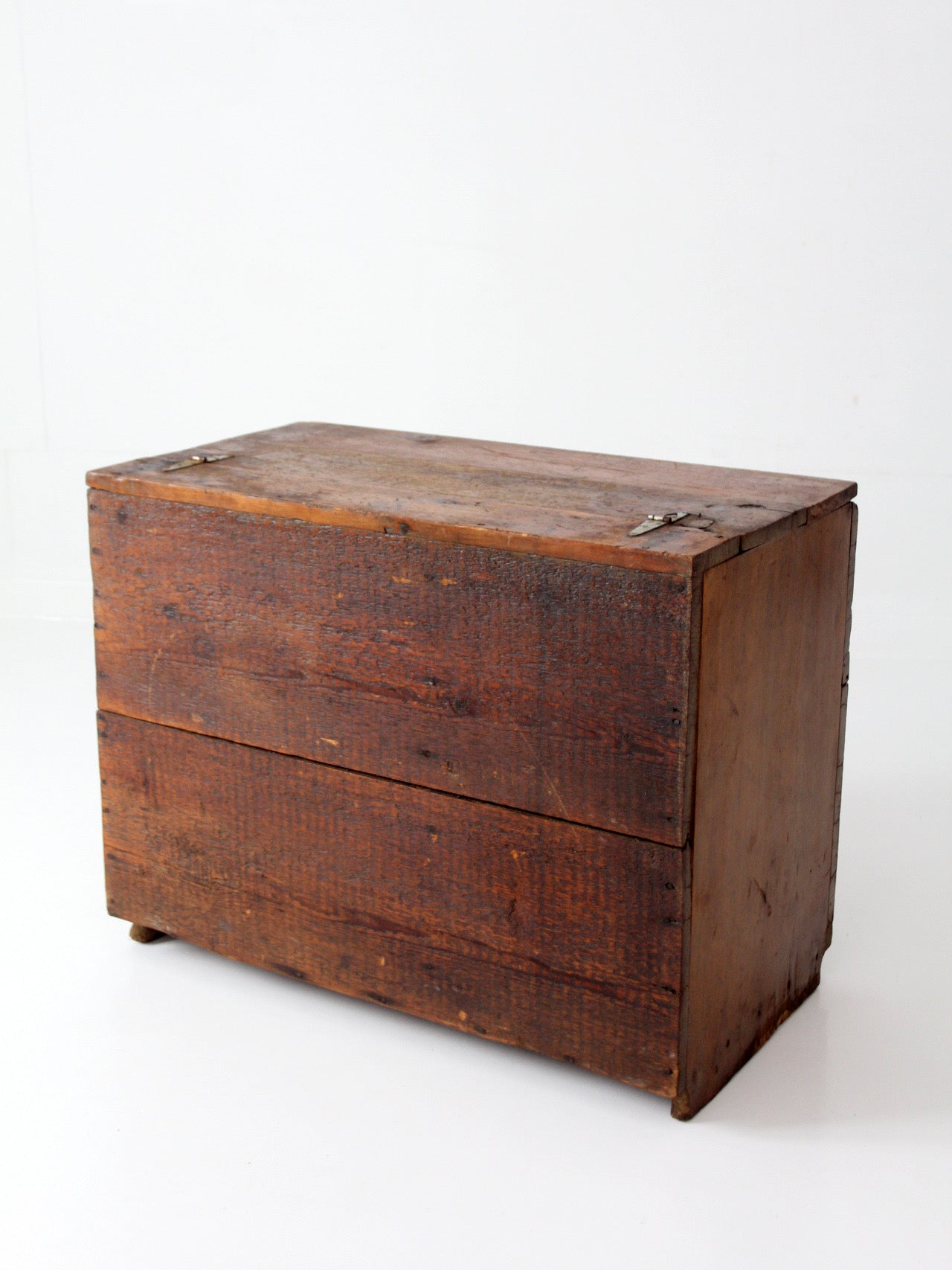 antique primitive wood storage chest