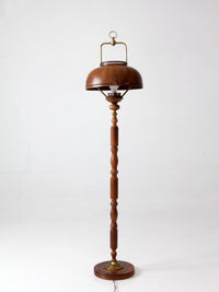 vintage faux bois floor lamp with hand-painted pinecone shade