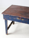 antique painted farmhouse work table