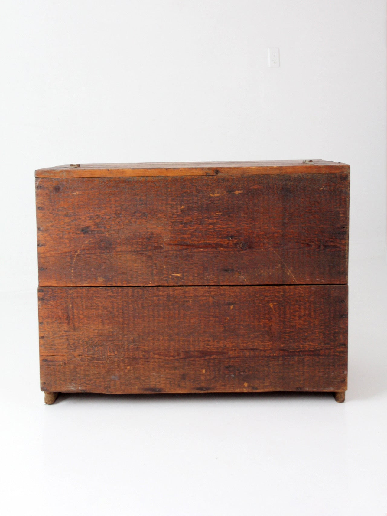 antique primitive wood storage chest