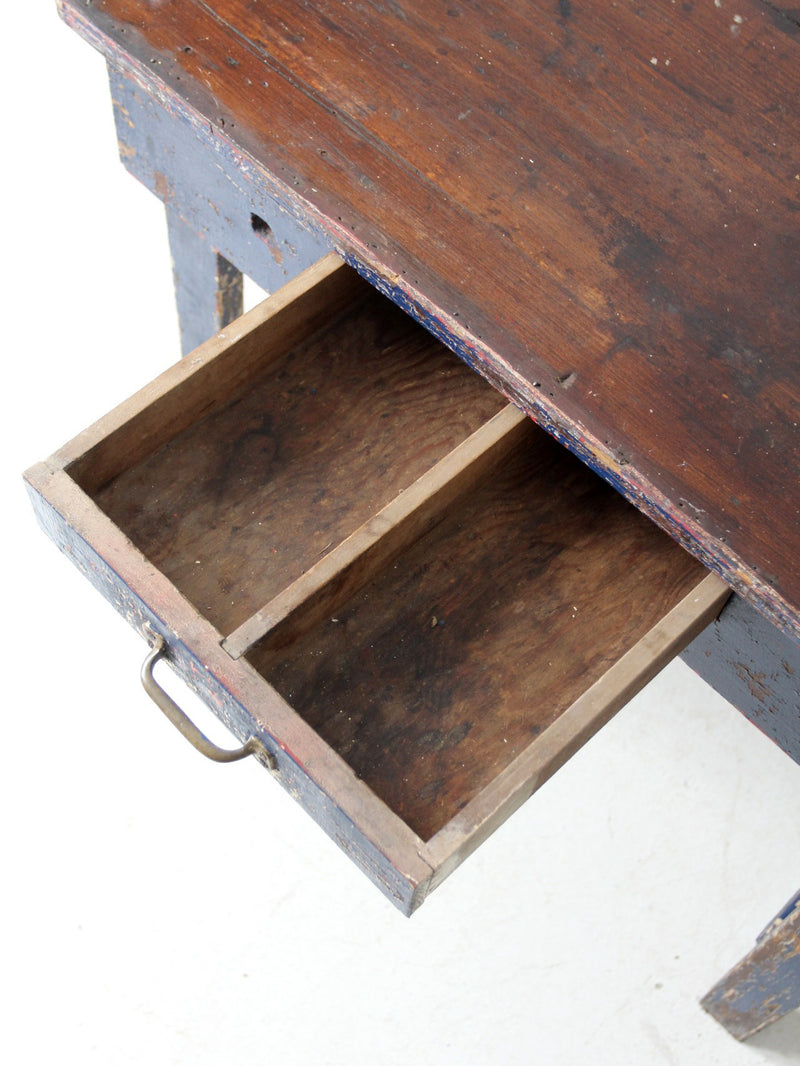 antique painted farmhouse work table