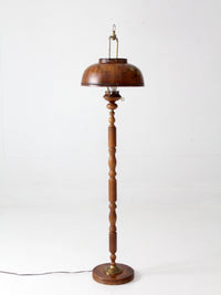 vintage faux bois floor lamp with hand-painted pinecone shade