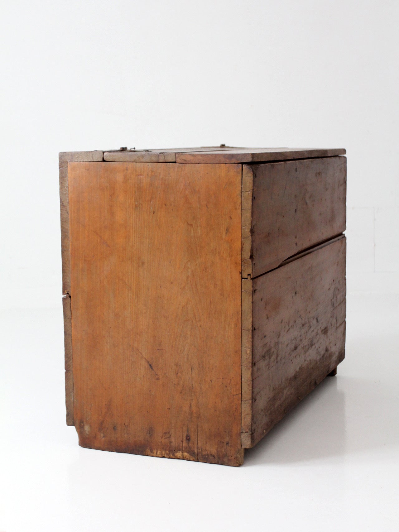 antique primitive wood storage chest