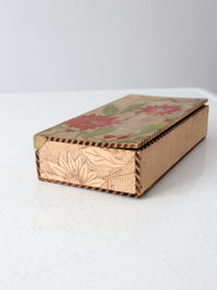 antique Victorian pyrography box