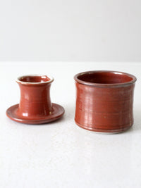 vintage studio pottery butter keeper